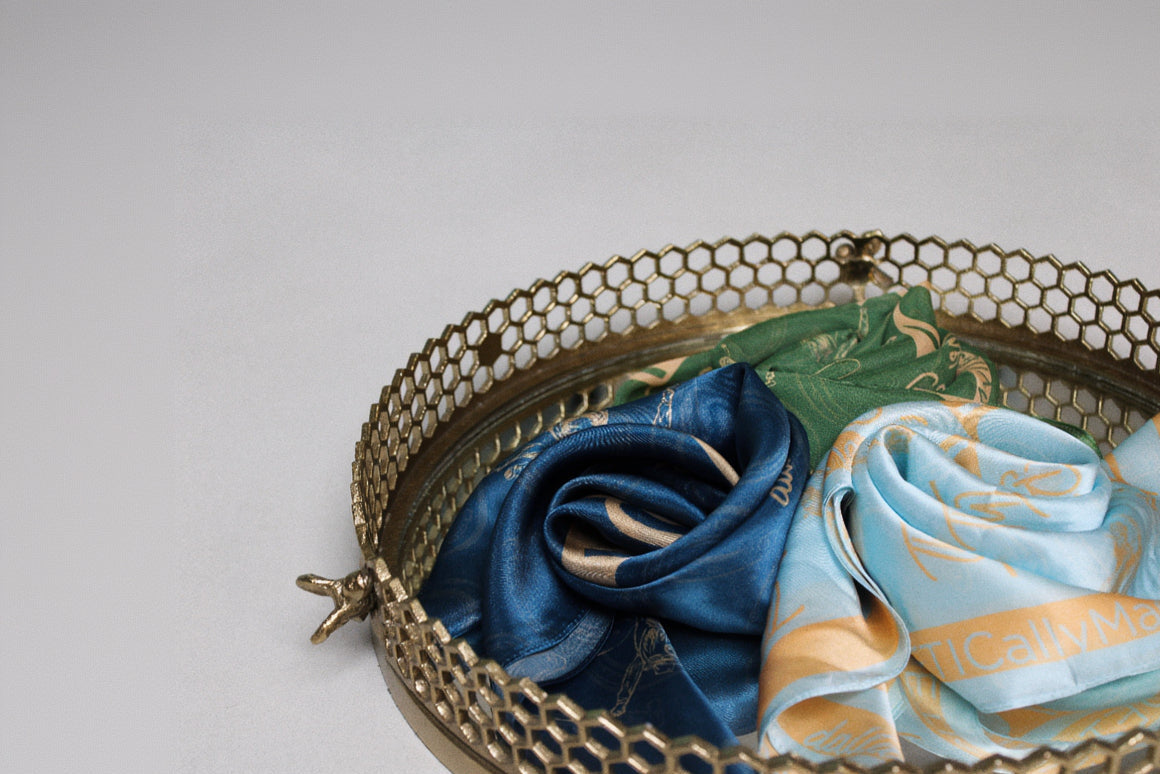 "The Big D” Mulberry Silk Scarf