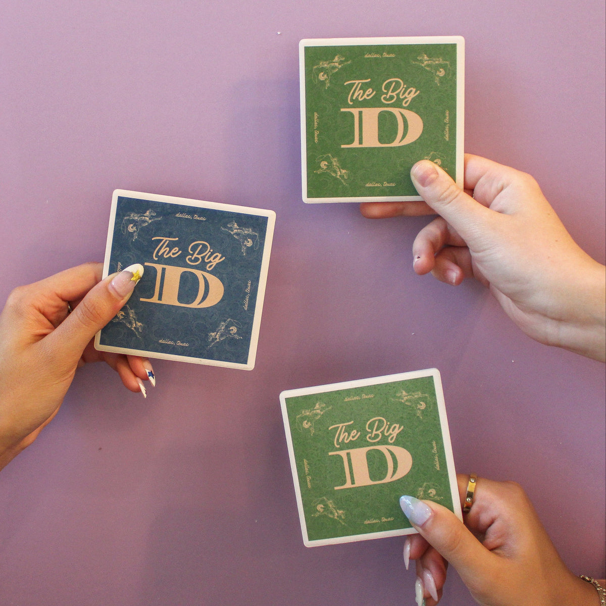 "The Big D" Stone Coaster Set of 4